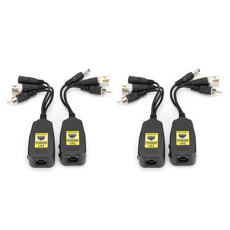 2Pair 3 In-1 PowerVideoAudio Balun Connector Transmitter 8MP CVi AHd