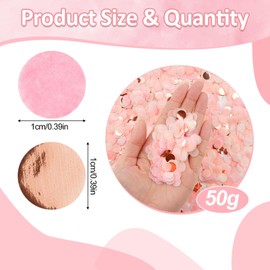 Confetti 6000 Pieces, Pink Confetti Round, 50 g Confetti Birthday Wedding Scatter Decoration Paper Confetti for Birthday Wedding Party Decoration