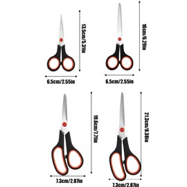 Scissors, 4 Pack Multipurpose Scissors with Ultra Sharp Blades, Heavy Duty Stainless Steel Scissors, Stainless Steel Blades, Soft Grip Handle, for School Office Craft Home, Multi-color