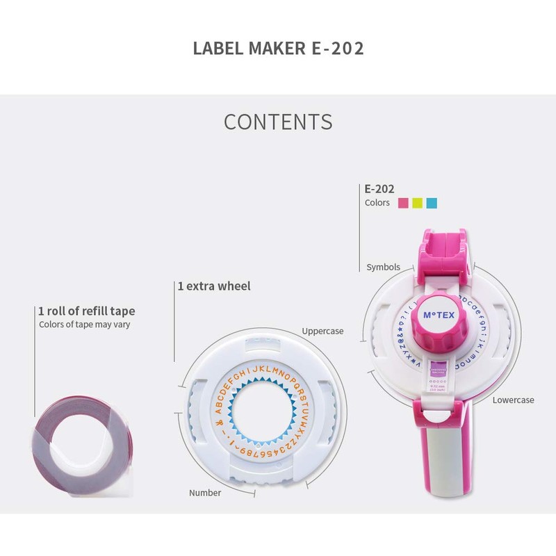 Motex E-202 PINK Embossing Label Maker