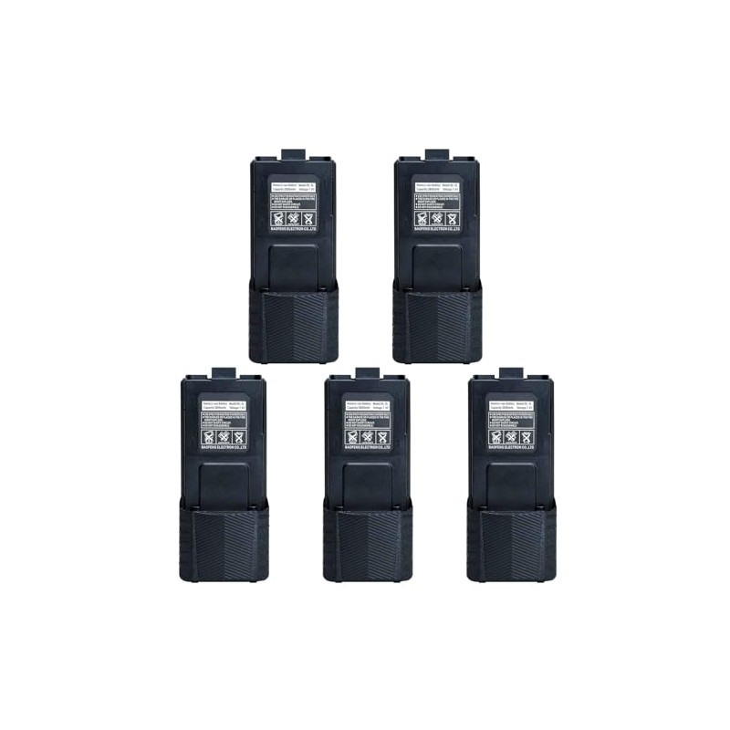 Teseko 5-Pack UV-5R BL-5L 3800mAh Extended Battery for BaoFeng UV-5R