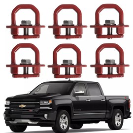 Tie Down Anchors Truck Bed Side Wall Anchor Compatible with 2007-2023 Chevy Silverado/GMC Sierra, 2015-2023 Chevy Colorado/GMC Canyon, 6Pack Red