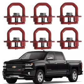 Tie Down Anchors Truck Bed Side Wall Anchor Compatible with 2007-2023 Chevy Silverado/GMC Sierra, 2015-2023 Chevy Colorado/GMC Canyon, 6Pack Red