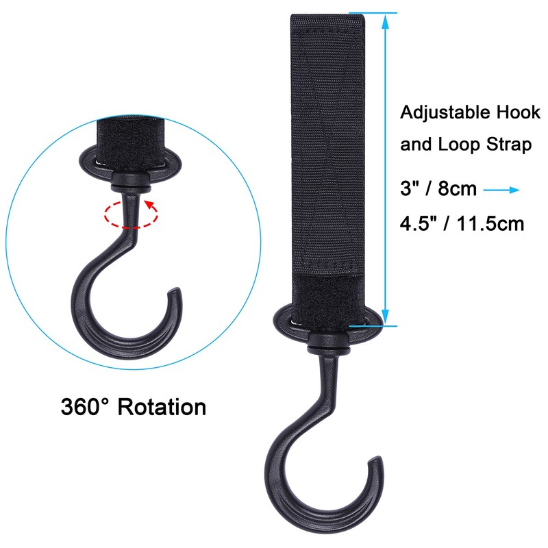 Wisdompro Car Storage Hooks, 2-Pack, Seat Headrest Luggage Hanger, Shopping