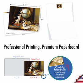 The Best Card Company - 20 Assorted Blank Notes Bulk Box Set 4 x 5.12 Inch with Envelopes (20 Designs, 1 Each) - Classic Cats AM10220OCB-B1x20