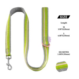 Maogoublue 3.9FT Dog Reflective Leash with Alloy Swivel Buckle,Strong Durable Leashes for Walking and Training, Pet Leash Featuring for Large Medium Small Dogs Puppy (Green+Brown, M)