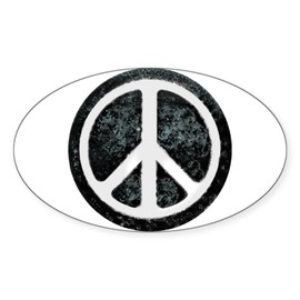 CafePress Original Vintage Peace Sign Oval Sticker Oval Car Bumper Sticker