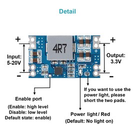 5 Pieces 3.3V 3A Regulator Module Mini Voltage Reducer DC to DC 12V 24V 5-20V to 3.3V Buck Converter Step-Down Power Supply Transformer Module