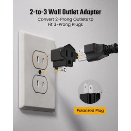 2 Prong to 3 Prong Outlet Adapter, SUPERDANNY ETL Listed 3-2 Prong Adapter, Fire-Retardant (392℉) PBT Material, Heavy Duty Wall Plug Adapter for Old Homes, Travel to Japan, and Industrial Use (4 Pack)