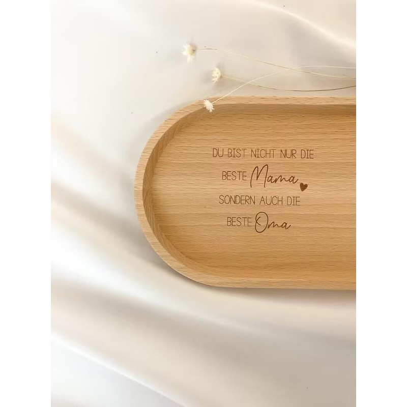 Beste Mama | Beste Oma | Holztablett mit Gravur Oma