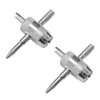 DTQKSM 2Pcs 4-in-1 Universal Tire Valve Stem Tool, Silver Stainless