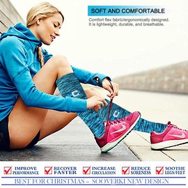 Calcetines de compresión de cobre graduados para hombres y mujeres, 8 pares de 15 a 20 mmHg, lo mejor para correr y ciclismo atlético