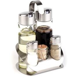 Menage, 5 pcs. PRO salt,pepper,oil,vineg.&tooth p 13 x 11, height 19 cm