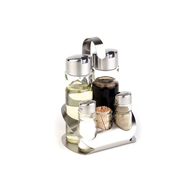 Menage, 5 pcs. PRO salt,pepper,oil,vineg.&tooth p 13 x 11, height