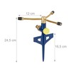 Relaxdays Lawn Sprinkler 360° Garden Irrigation 11m Range Ground Spike