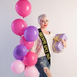 Black Gold Awesome Since 1945 Sash, Happy 80th Birthday Sash Cheers to 80 Years Sash Decorations for Women or Men 80th Birthday Party and Anniversary Party Supplies, Sign, Ideas