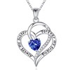Sisters 925 Sterling Silver Birthstone Tanzanite Necklace for Mothers, Valentines