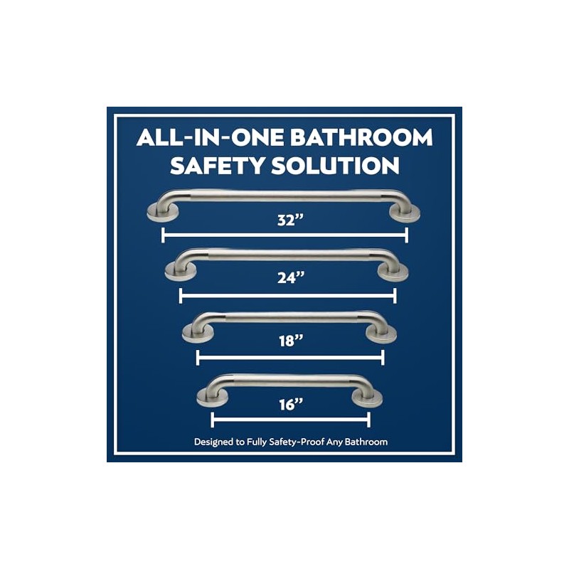 Shower Grab Bars 4 Pack – Complete Bathroom Safety Starter