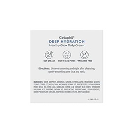 CETAPHIL Crema facial diaria de hidratación profunda, brillo saludable, 1.7 oz, 48 horas de piel seca hidratante facial para piel sensible, con ácido 