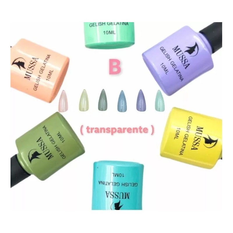 Mussa Gama De Gel Uv Efecto Vitral Gelatina X 6