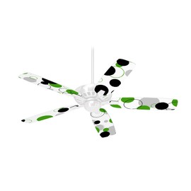 Lots of Dots Green on White - Ceiling Fan Skin Kit fits most 42 inch fans (FAN and BLADES SOLD SEPARATELY)