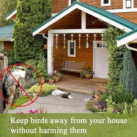 24 Pack Bird Reflective Scare Rods - Bird Scare Devices Ornamental Spiral Deterrent Control Device, Effective Hanging Bird Devices to Keep Birds Away from Your House Window Garden