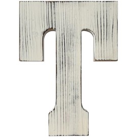 ABELOTS Distressed Wood Letter T14 Wall Letter Extra Large Letter Wall Decor Oversized Letter Wooden 13 x 17 inches (WhiteT)