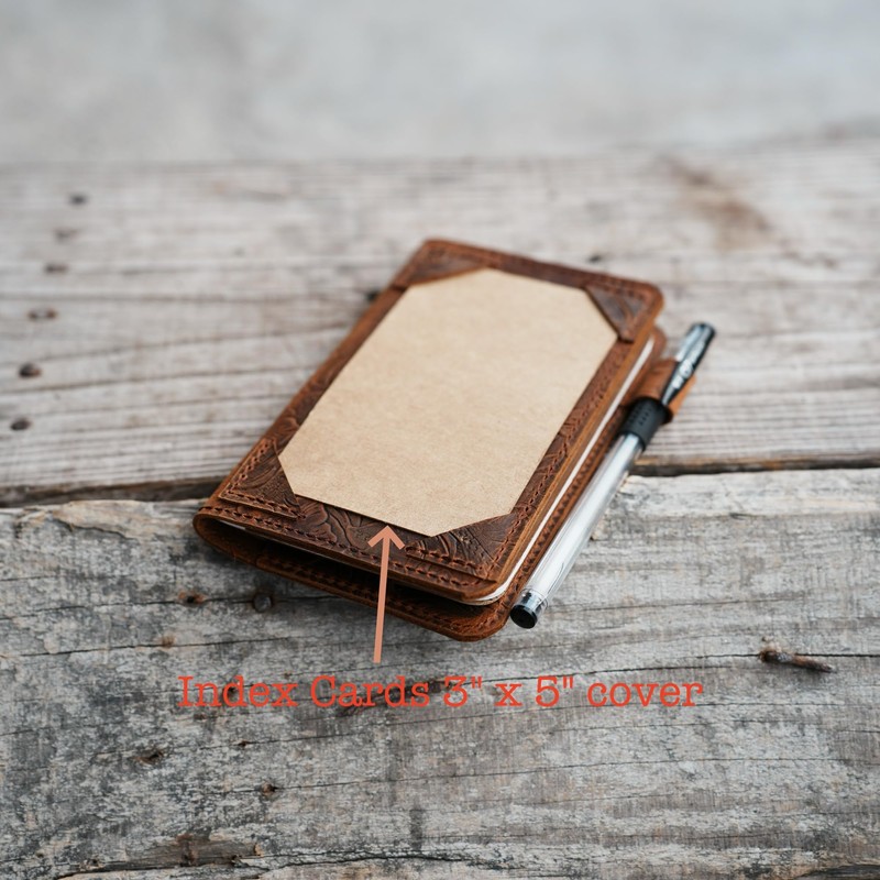 Distressed Genuine Leather Notebook Notepad Cover for Field Notes with
