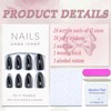 Black Chrome Press on Nails Medium Almond, MABKJLF Mirror Metal