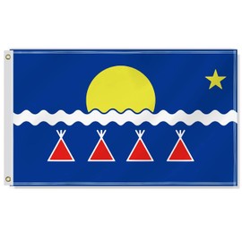 3×5 FT Tlicho Nation Flag,Large Флаг Тличо First Nations Indigenous Tribe Decor,Native Double Side Digital Printed 150D Polyester Banner With Canvas Header Brass Grommet For Outdoor Indoor Parade Car