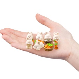 8pcs Set of Rabbit Car Screen Small Ornaments, Cute Car Accessories for Dashboard Display, Fun Animal Car Decorations for Interior Use