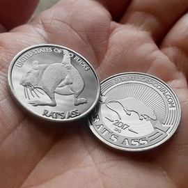 ZFG Inc. Rat's Ass Giftable Novelty Quarter Coins, Color Silver, 10-Pack