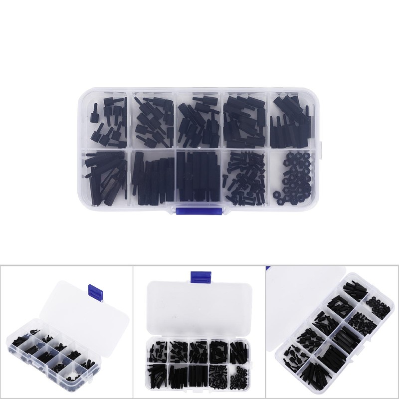 140pcs box M2 Nylon Round Head Cross Screw Hex Nut