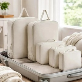 6 Piezas Organizadores de Viaje para Maletas-Benanei Organizador de Equipaje Viaje, Bolsas Impermeables de Almacenamiento para Ropa, Zapatos y Cosméti