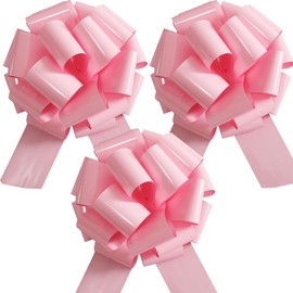 3Pcs Giant Bow for Present,12 Inch Giant Gift Bow Large Bow for Bike Appliances,Children's Cars,New Houses,Christmas,Big Gifts and Other Decorations and Scene Arrangements (Pink)