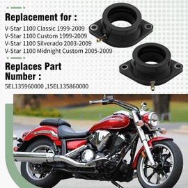 Carburetor Carb Intake Manifold Boots Joint Replacement for Yamaha XVS1100 VStar 99-09 K&L 11-6090(Left & Right)