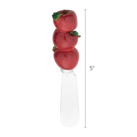Supreme Housewares Apple Cheese Spreaders, Hand-Painted Resin Handles with Stainless Steel Blades for Spreading Cream Cheese, Butter, Jam, or Sandwich, Set of 4