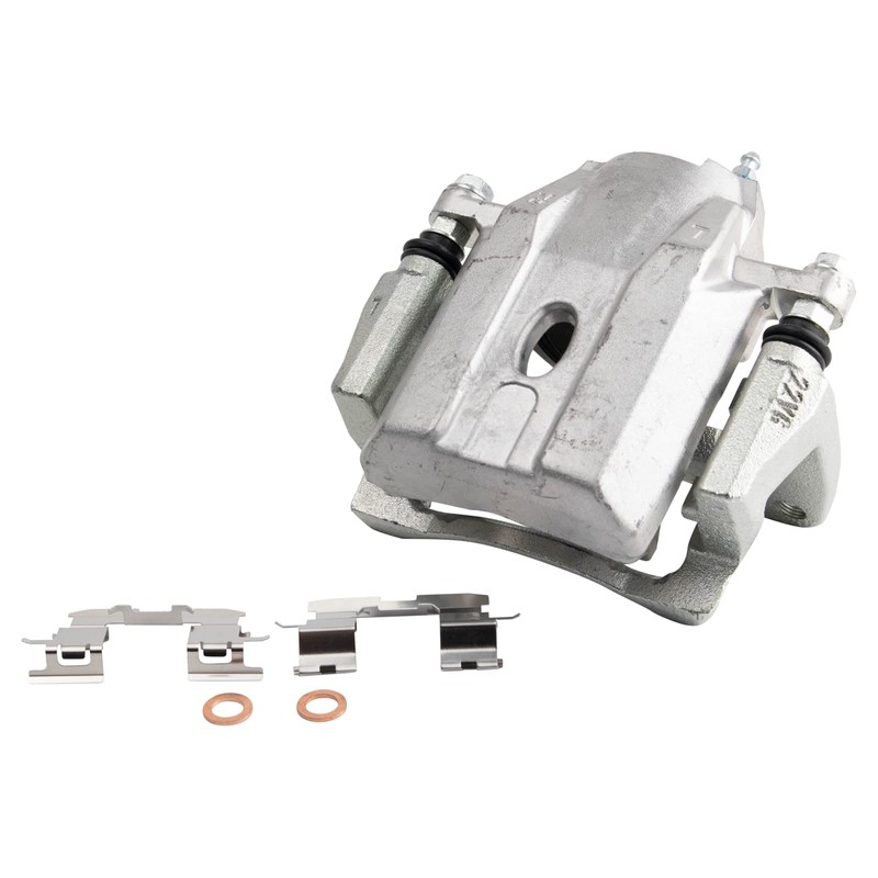 TRQ Front Brake Caliper Set Brackets Hardware Zinc Coated Compatible