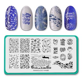 Maniology Off The Hook Nail Stamping Plate, Dive into Fishing-Themed Manicure Designs, Aquatic-Inspired Patterns