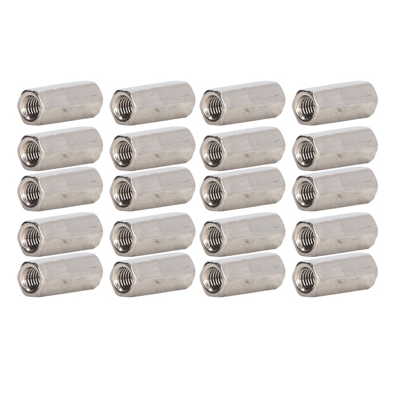 20Pcs Hex Coupling Nut 304 Stainless Steel Rust Proof Female