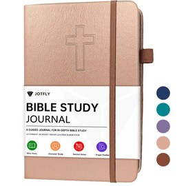 Bible Study Journal - Church Notes Notebook for Note Taking & Reflection - Guided Bible Study Notebook - Faith-Based Religious Gifts & Bible Study Supplies (Rose Gold)
