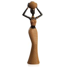 Notart_Art_Gallery | African Women Sculpture, 11.42" Black Women Figure Figurine, Tribal Lady Statue, Collectible Art Crafts, Vintage Sculpture for Home Centerpieces Tabletop Ornaments Decoration