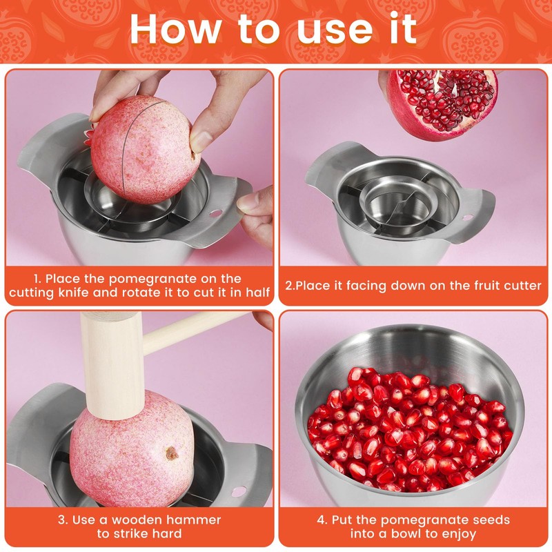 Pomegranate Peeling Tool 304 Stainless Steel Pomegranate Peeler High Efficiency