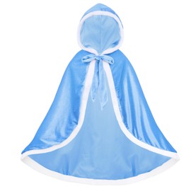 Century Star Girl Fur Princess Cape with Hood Girls Cloak for Little Girls Christmas Blue 4-5 Years