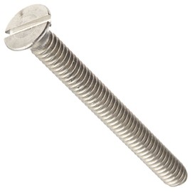 Small Parts 18-8 Stainless Steel Machine Screw, Plain Finish, Flat Head, Slotted Drive, Meets ASME B18.6.3, 4" Length, Fully Threaded, 3/8"-16 Threads (Pack of 5)