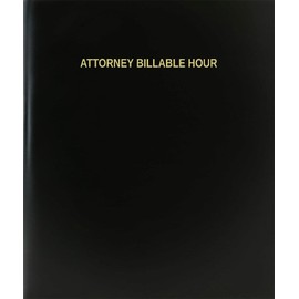 BookFactory Attorney Billable Hour Log Book/Journal/Logbook - 120 Page, 8.5''x11'', Black Hardbound (XLog-120-7CS-A-L-Black(Attorney Billable Hour Log Book))
