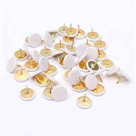 Push Pins POWERTOOL Drawing Pins Push Pins Map Tacks Drawing Pins, with Plastic Heads and Steel Points for Cork Board Decorative Notice Board Office Map 100 Pieces (White, 10x10mm)