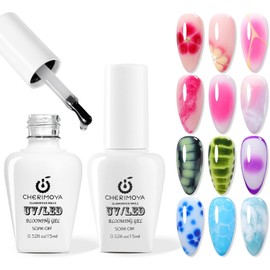 CHERIMOYA Nail Blooming Gel,2 Pzs 15ml Clear UV LED