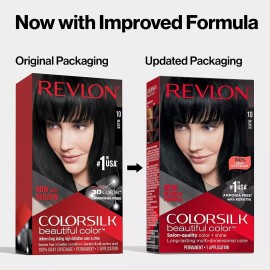 REVLON Colorsilk Color Permanent Hair Dye, #10 Black (Pack of 3)