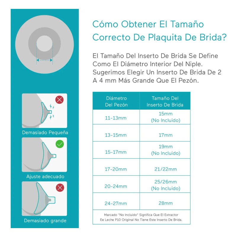 Paruu Inserto De Brida 19 Mm Para Extractor Leche Paruu